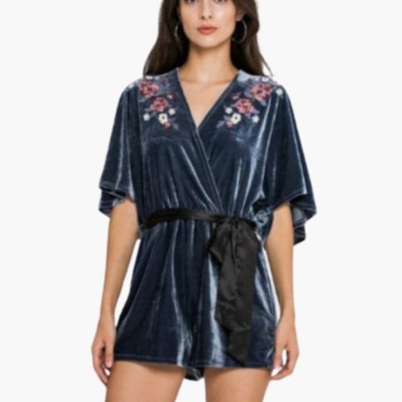 Flying Tomato Boho Velvet Romper - Picture 2 of 9
